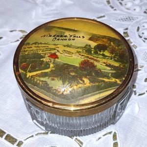 Vintage 1950's Niagara Falls Canada Souvenir Powder Jar with Lid